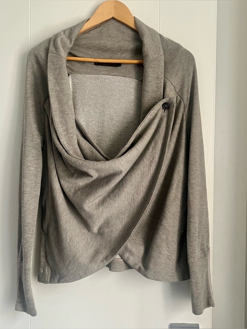 Nicholas K drape front sweater/sweatshirt with zip cuffs
